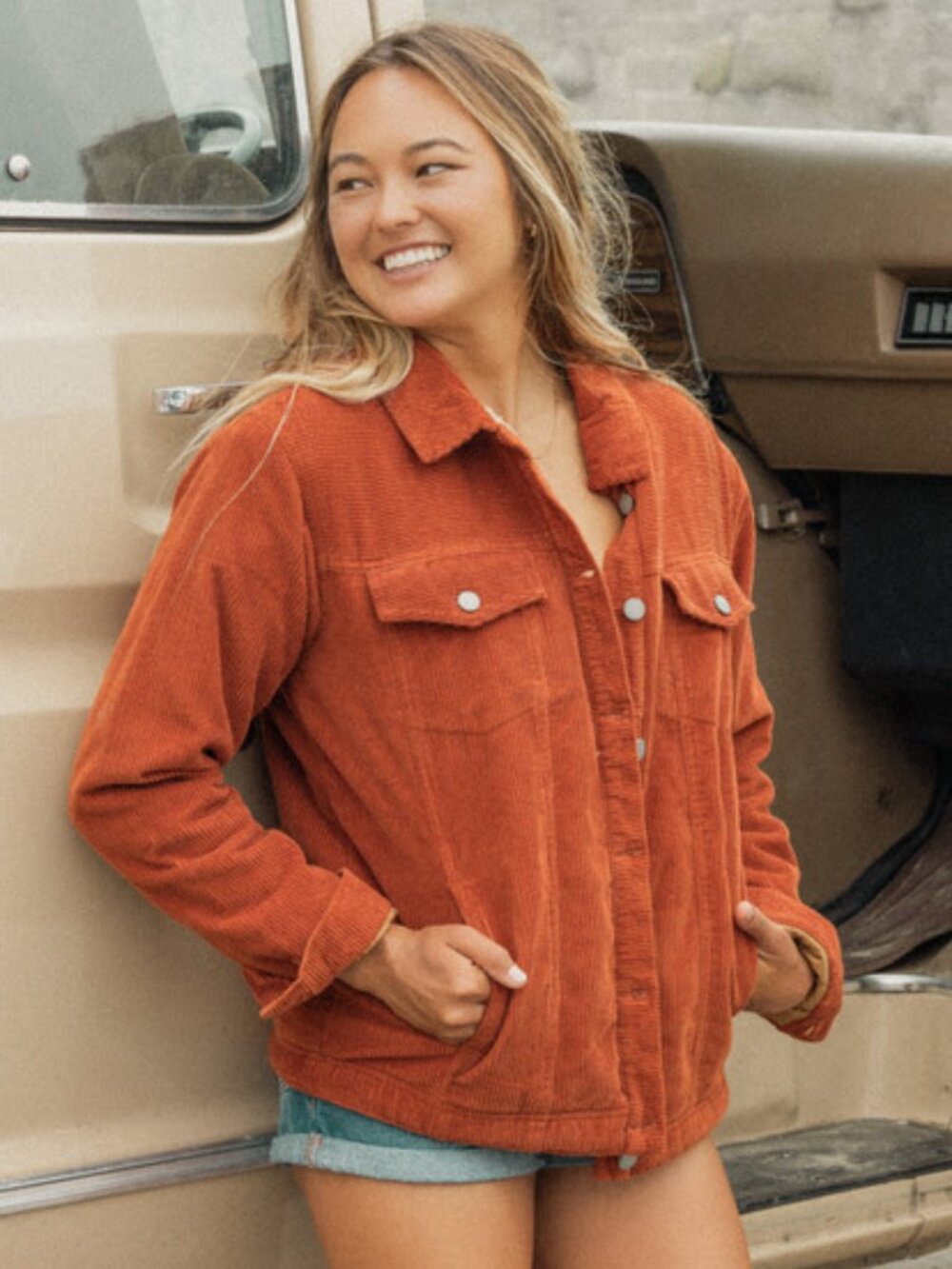 Roxy On The Block Corduroy Trucker Jacket, Size M
